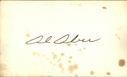 Al Aber Cleveland Indians d.1993  Signed/Autographed 3x5 Index Card 162631