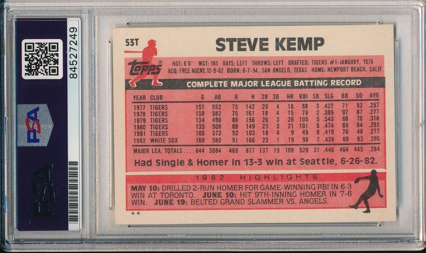 Steve Kemp Yankees Signed/Autographed 1983 TOPPS Traded Card #53T PSA/DNA 166426