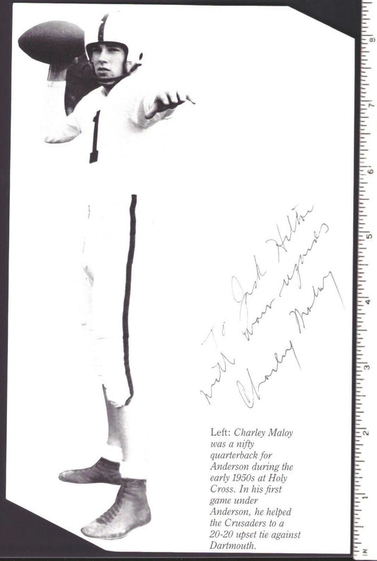 Charley Maloy Holy Cross Signed/Autographed 5.5x8.5 Magazine Photo 151775