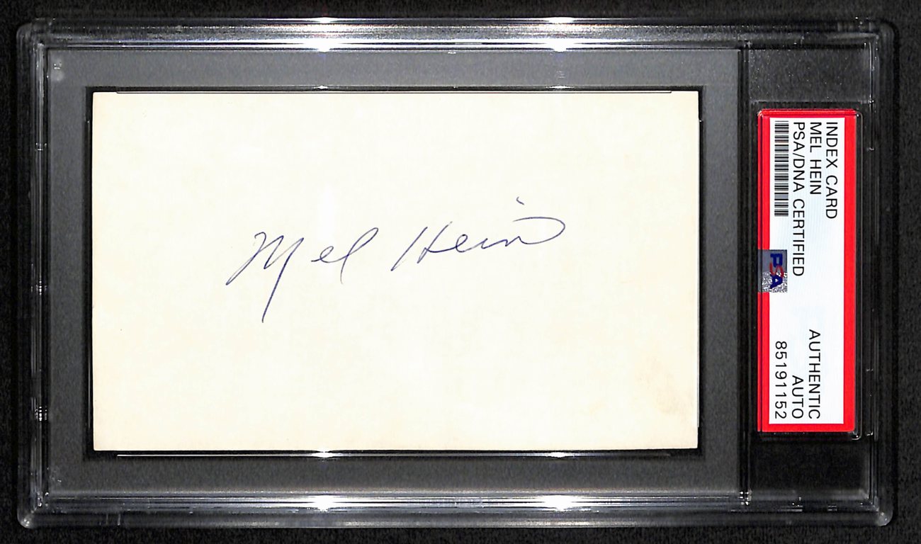 Mel Hein HOF Signed/Auto 3x5 Index Card New York Giants PSA/DNA 187481