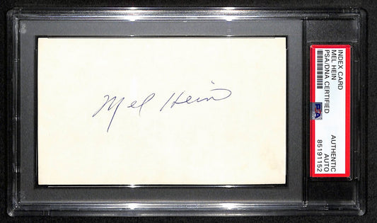 Mel Hein HOF Signed/Auto 3x5 Index Card New York Giants PSA/DNA 187481