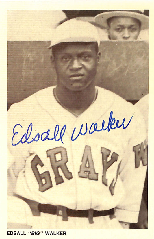 Edsall Walker Signed 1991 Negro League Legends Post Card Homestead Grays 181290