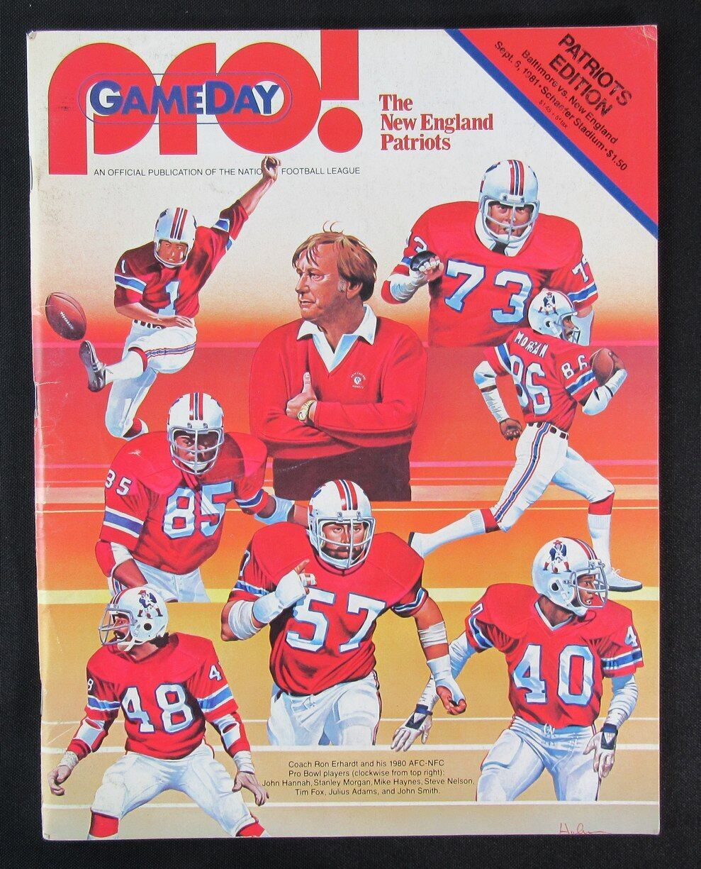 1981 Baltimore Colts vs. New England Patriots Program 09/06 Ron Erhardt