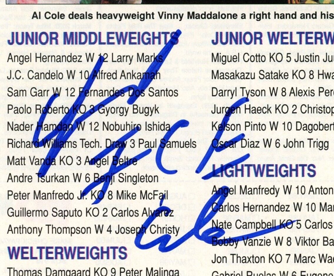 Al "ICE" Cole Autographed Magazine Photo Boxing Champ 177622