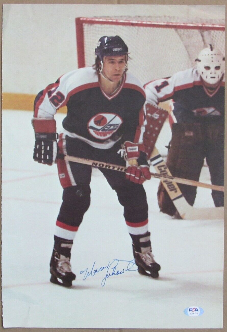 Morris Lukowich Jets Signed 11x16 Pull Out Magazine Poster PSA/DNA 154857