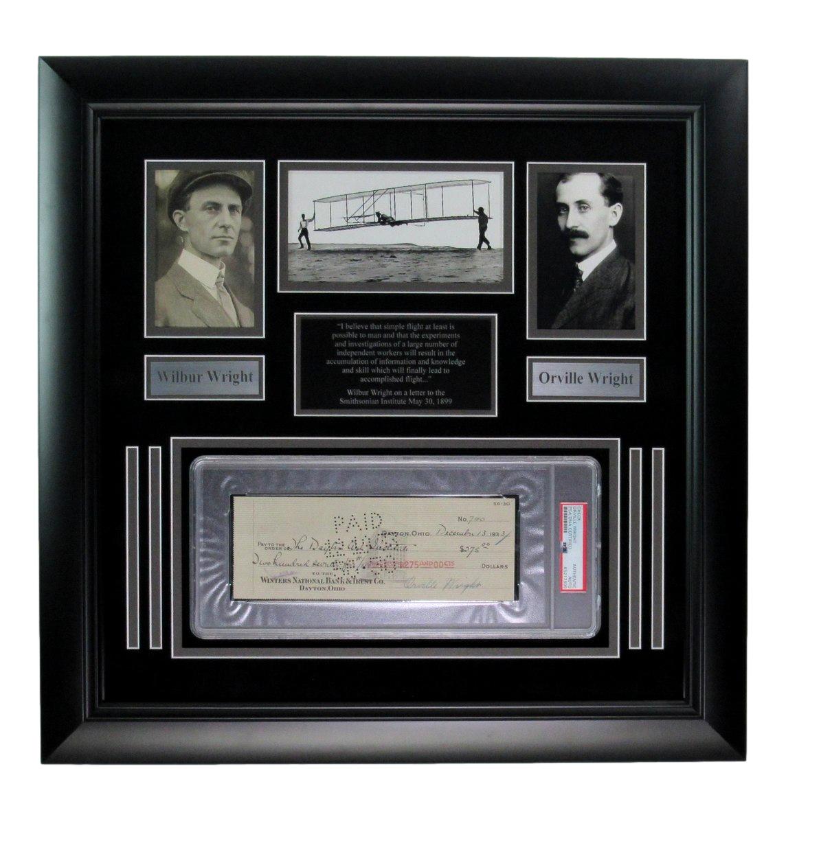 Orville Wright Signed/Autographed Bank Check with Photos Framed PSA/DNA 192192