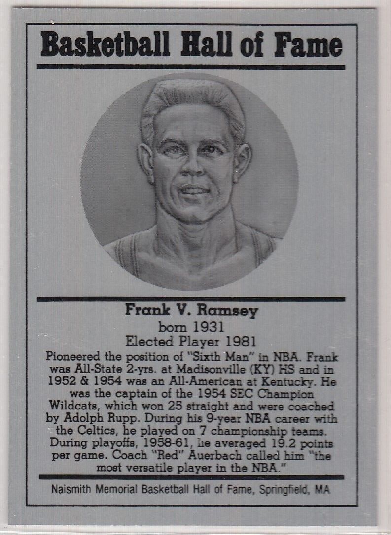 1986-2002 Basketball Hall of Fame Metallic FRANK V. RAMSEY Series 12 128863