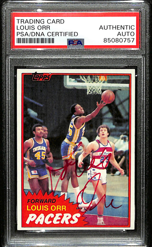 Louis Orr Signed 1981 Topps Card #93 Indiana Pacers PSA/DNA 185748