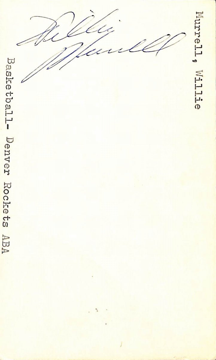 Willie Murrell Denver Rockets ABA Signed/Autographed 3x5 Index Card 189471