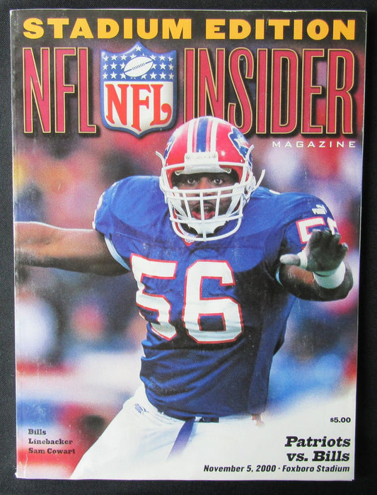 2000 11/5 New England Patriots vs. Bills Game Program Brady Rookie Year 176282