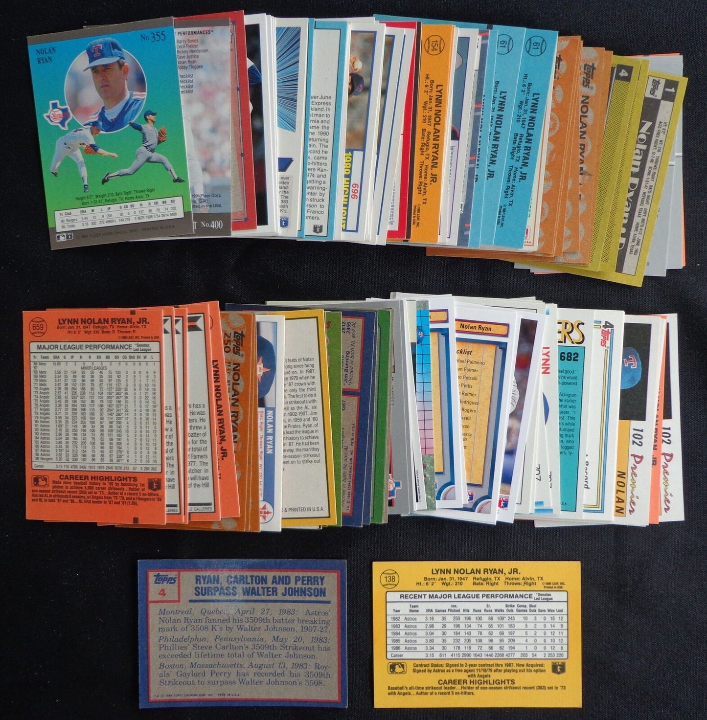 Lot of (111) Nolan Ryan 1980's-1990's Baseball Cards 176091