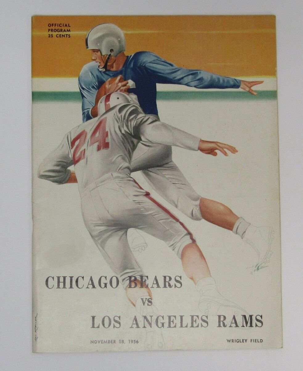 1956 Chicago Bears vs. Los Angeles Rams Football Program Wrigley Field 136061