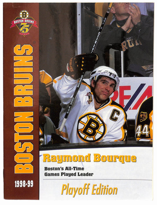 1998-99 Boston Bruins Official Playoff Magazine Program Bourque Cover 182013