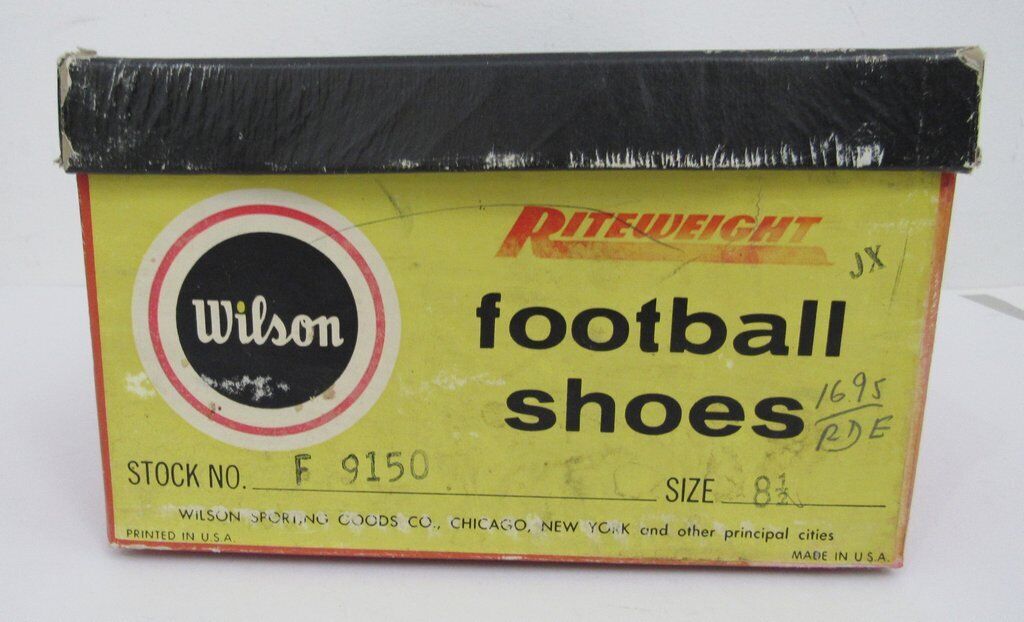 Pair of Vintage Wilson Riteweight Black Football Cleats Size 8.5 NIB 182901