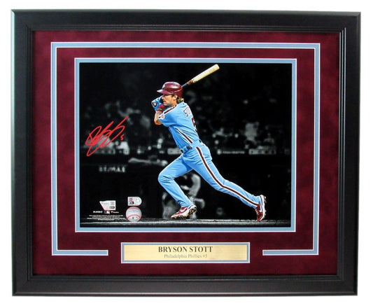 Bryson Stott Signed/Autographed 11x14 Photo Phillies Framed Fanatics 189922