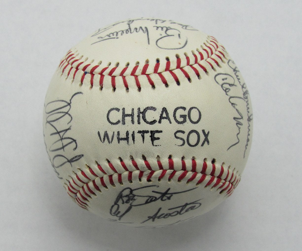 1974 White Sox Team signed by 22 Baseball Santo (HOF) Tanner Allen Wood 184934