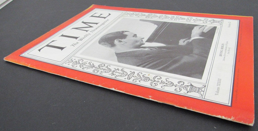 Time Magazine Vol XXIII No 22 May 28, 1934 Irving Berlin 183273