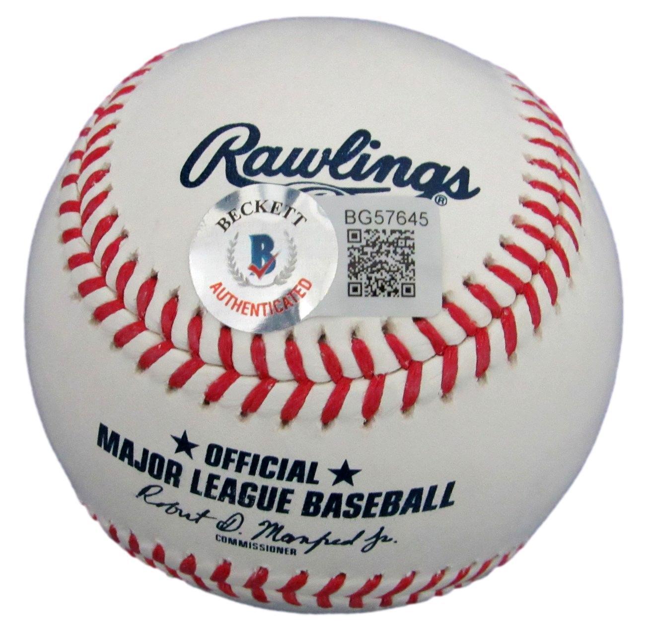 Mike Mussina HOF Autographed Rawlings OML Baseball Baltimore Orioles Beckett