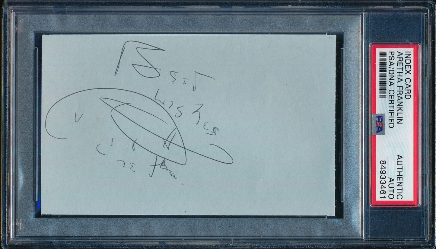 Aretha Franklin Signed/Autographed 3x5 Index Card/Cut Queen of Soul PSA/DNA