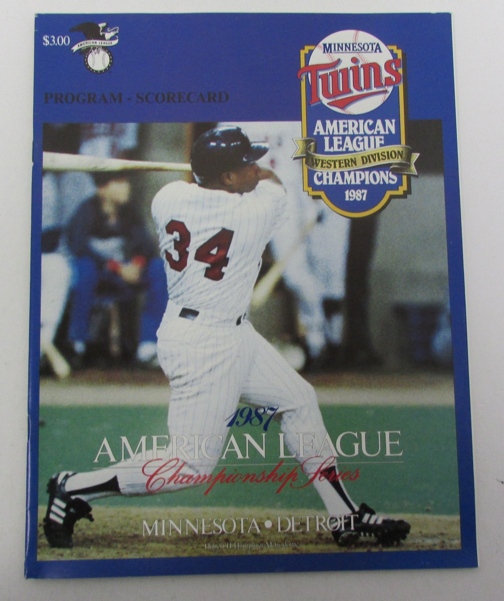 1987 ALCS Program Tigers vs. Twins K. Puckett Cover 141487