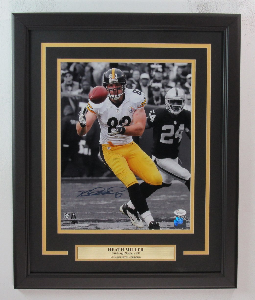 Heath Miller Autographed 11x14 Photo Pittsburgh Steelers Framed JSA 180016