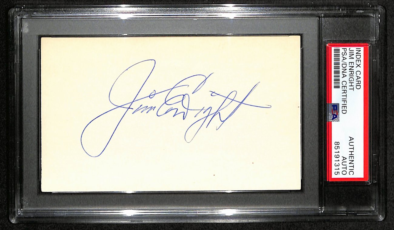 Jim Enright HOF Signed/Auto 3x5 Index Card Basketball Referee PSA/DNA 188584