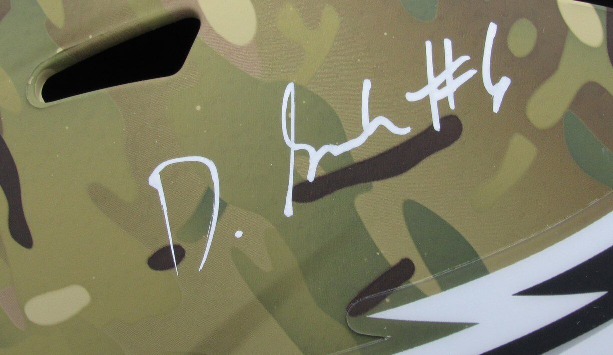 DeVonta Smith Signed Full Size Camo Replica Helmet Eagles Fanatics 177709