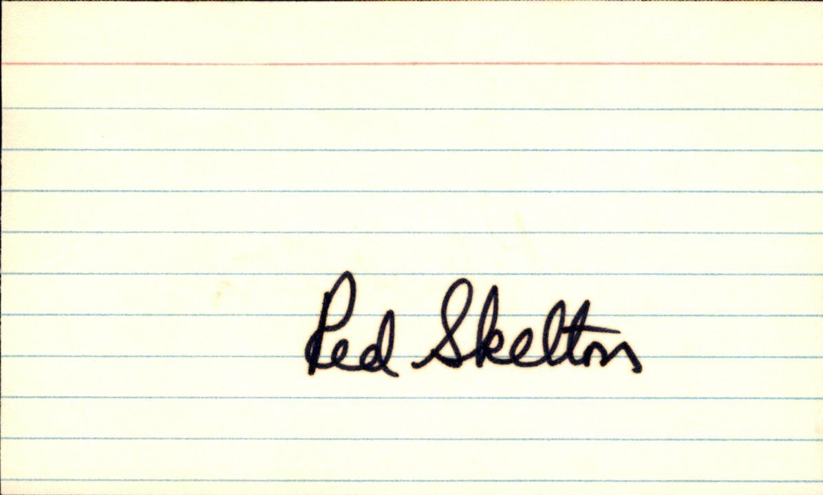 Red Skelton Radio Host d.1997 Signed/Autographed 3x5 Index Card 162554