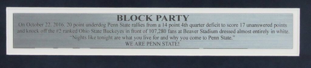 Penn State "Block Party" 2016 Win Over Ohio State Framed Collage