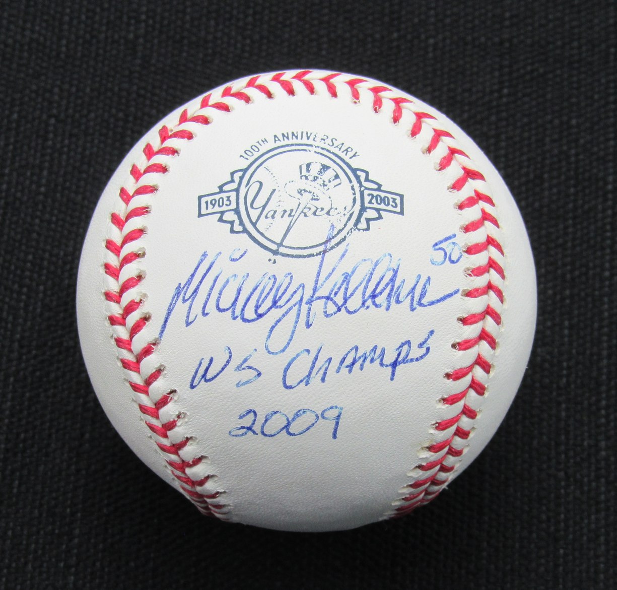 Mick Kelleher Signed/Auto Yankees 100th OML Baseball MAB Inscr 187043