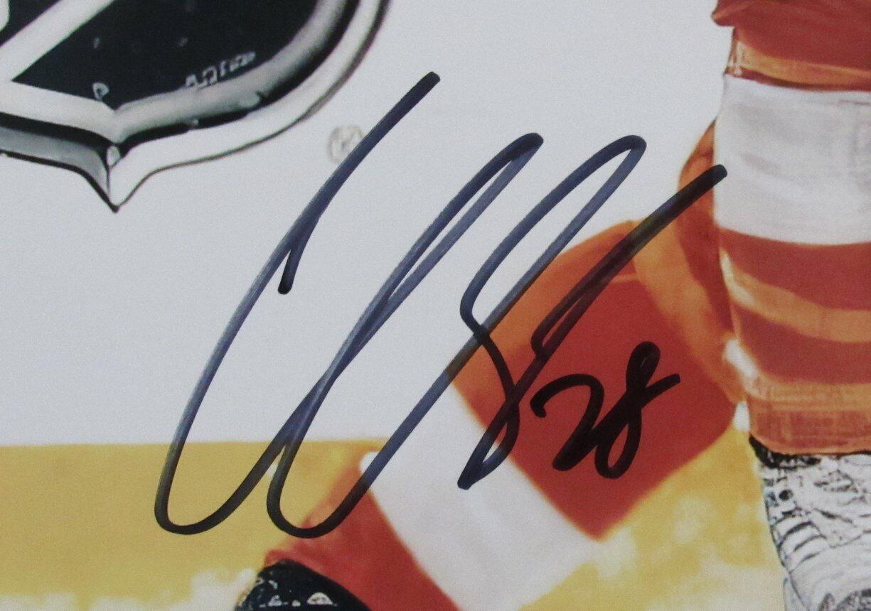 Claude Giroux Autographed 16x20 Photo Sidney Crosby Hit Flyers PSA/DNA