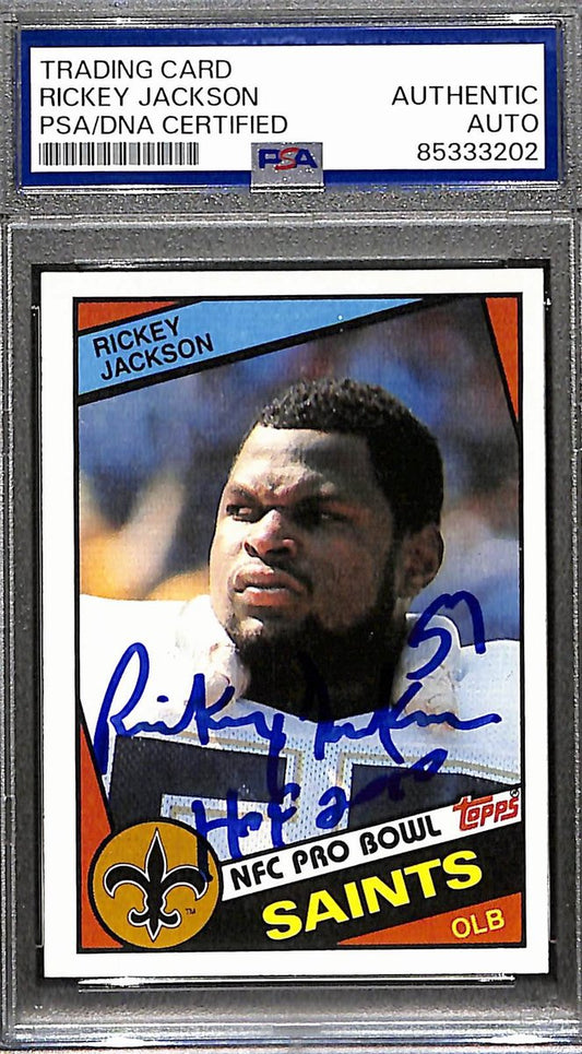 Rickey Jackson HOF Signed/Auto 1984 Topps Card #303 Saints Rookie PSA/DNA 187975