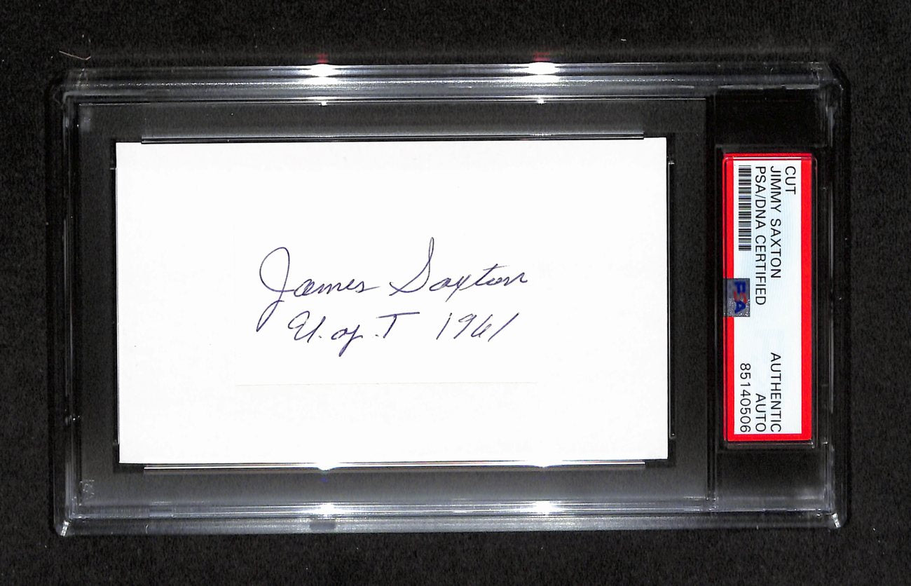 Jimmy Saxton Autographed 3x5 Cut Card PSA/DNA 186563