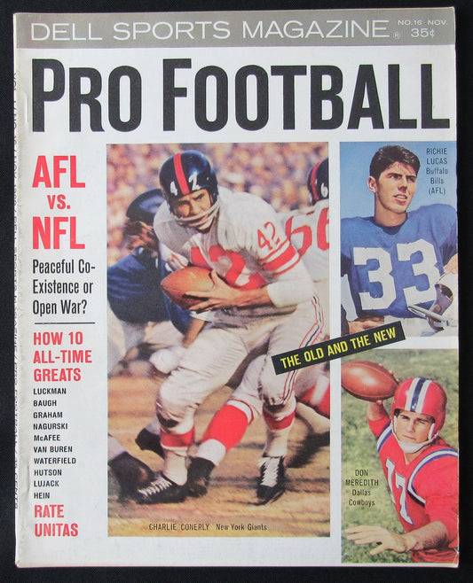1960 Dell Sports Magazine Pro Football Issue Conerly/Lucas/Meredith 190415