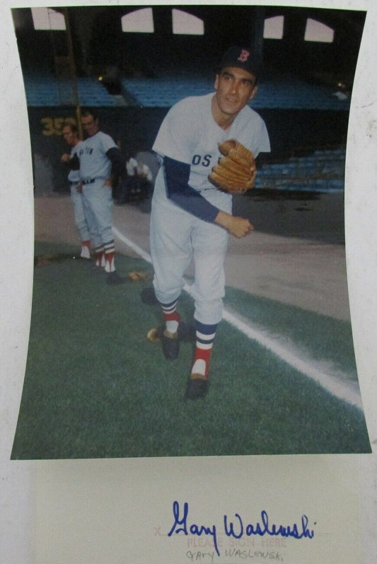 Gary Waslewski 1967 Boston Red Sox Signed 3x5 Index Card with 5x7  Photo 158539
