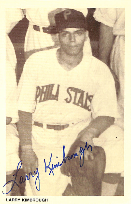 Larry Kimbrough Signed 1991 Negro League Legends Post Card Stars 181281