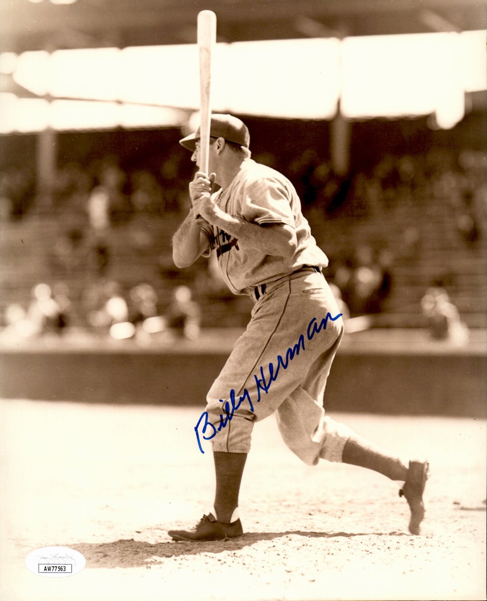 Billy Herman HOF Signed/Autographed 8x10 Photo Brooklyn Dodgers JSA 191428