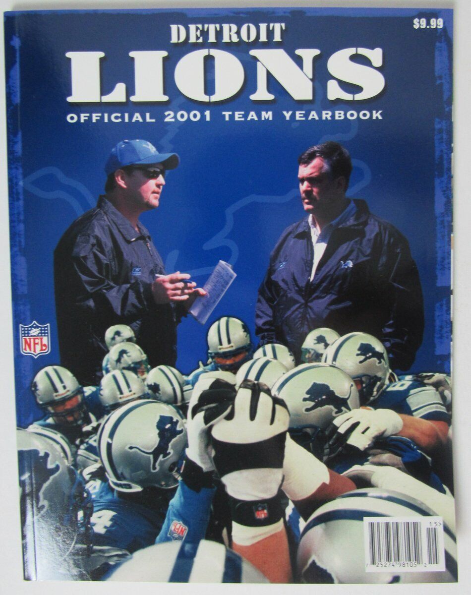2001 Detroit Lions NFL Football Official Team Yearbook 146116