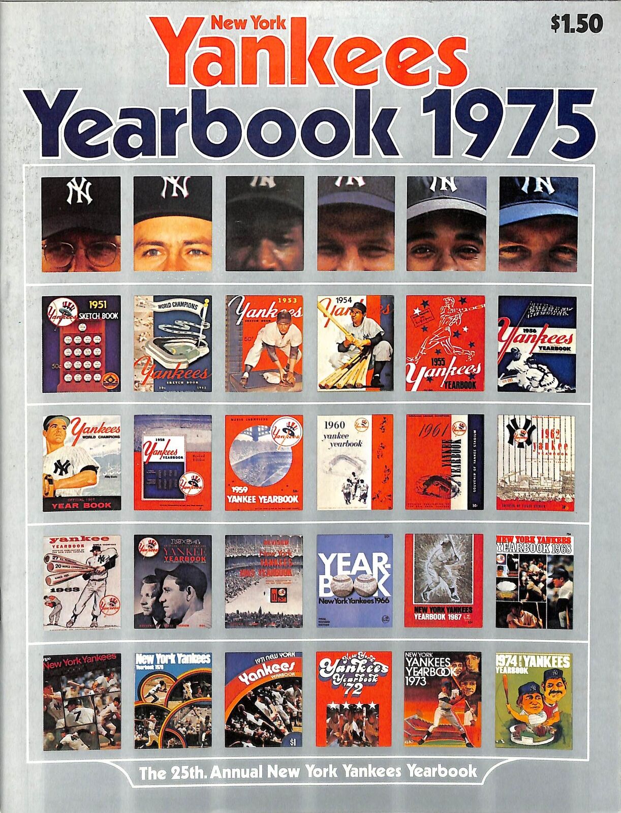 1975 New York Yankees Baseball Yearbook 25th Anniversary Edition 180709