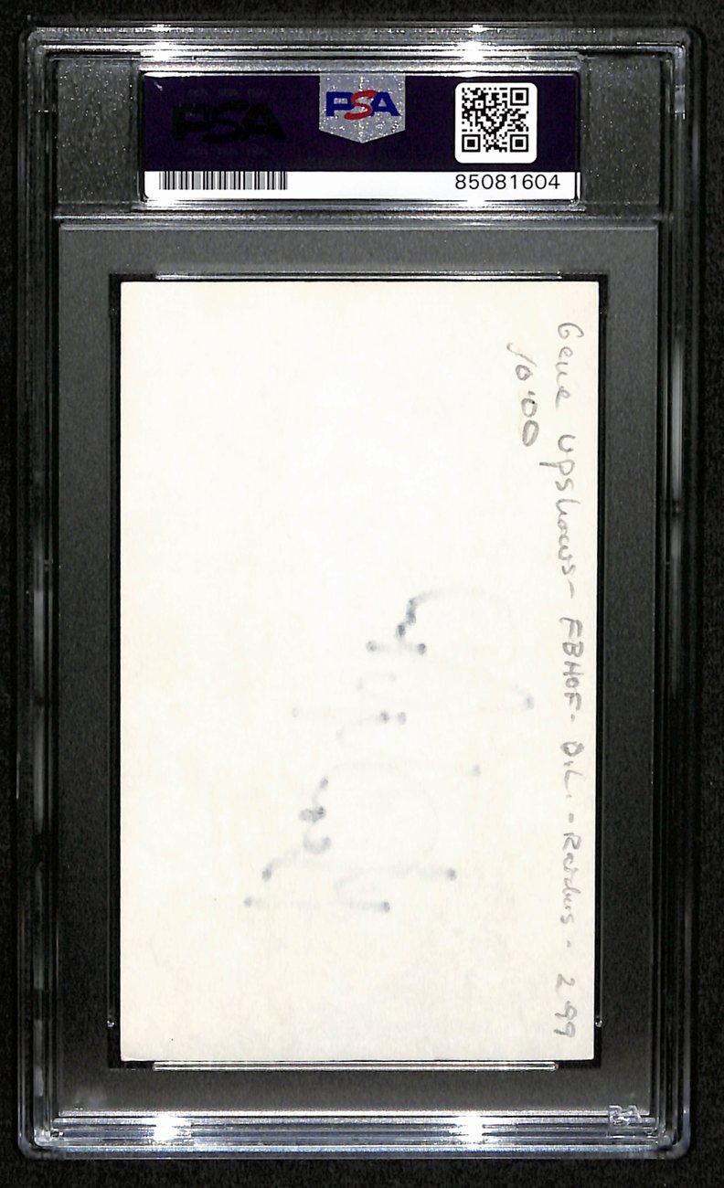 Gene Upshaw HOF Signed 3x5 Index Card Oakland Raiders PSA/DNA 184209
