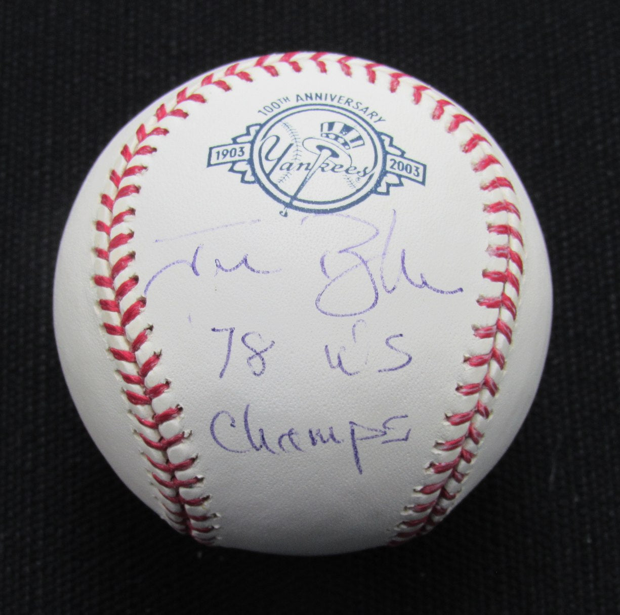 Jim Beattie Signed/Auto Yankees 100th OML Baseball JSA Inscr 186933
