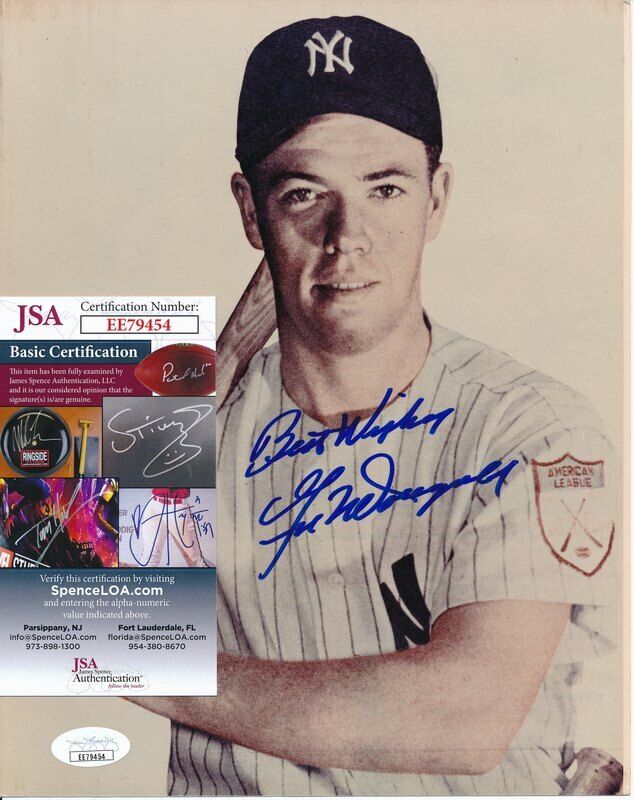 Gil McDougald 1951 New York Yankees Signed 8x10 Photo JSA 144286