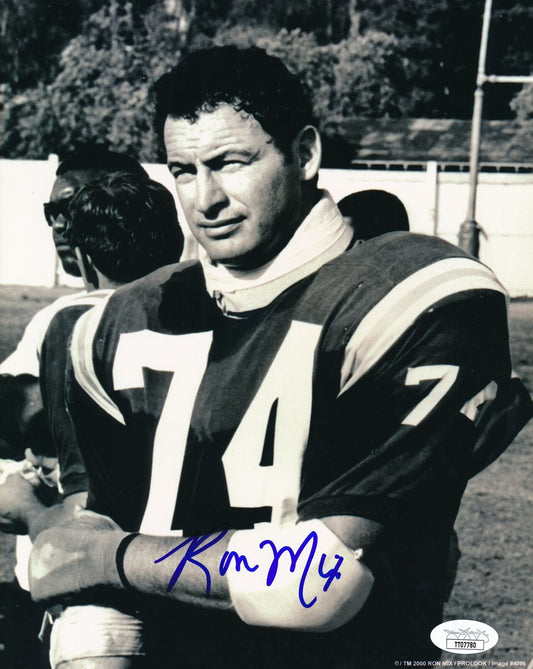 Ron Mix HOF San Diego Chargers Signed/Autographed 8x10 B/W Photo JSA 164588