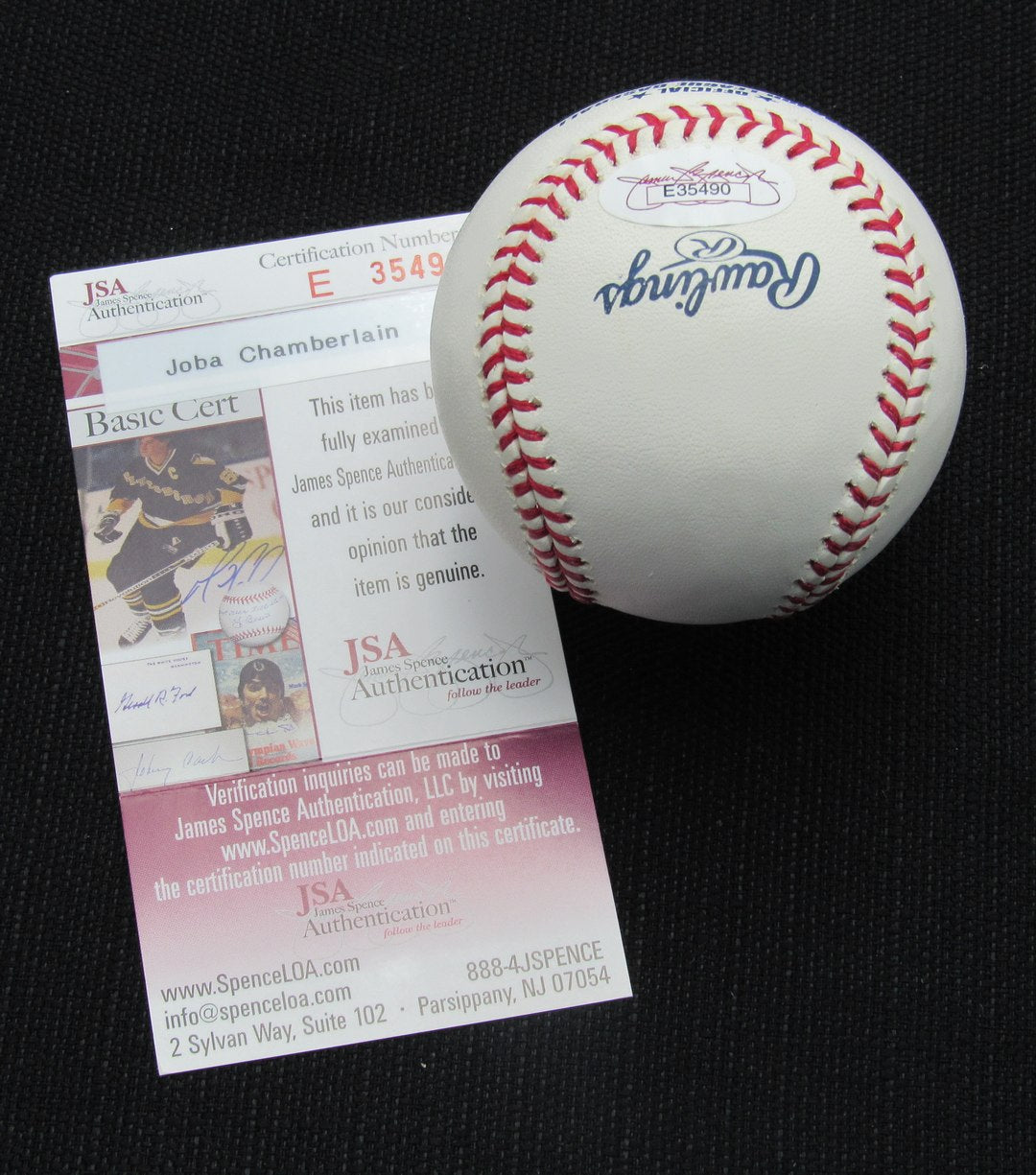 Joba Chamberlain Signed/Auto Yankees 100th OML Baseball JSA 186955