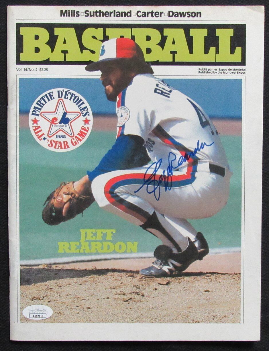Jeff Reardon Autographed 1982 Montreal Expos Program JSA