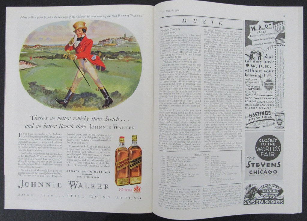 Time Magazine Vol XXIII No 22 May 28, 1934 Irving Berlin 183270