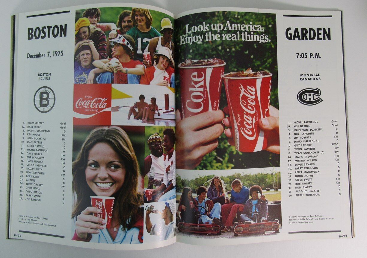 1975 GOAL NHL Magazine Boston Bruins vs. Montreal Canadiens Official Program
