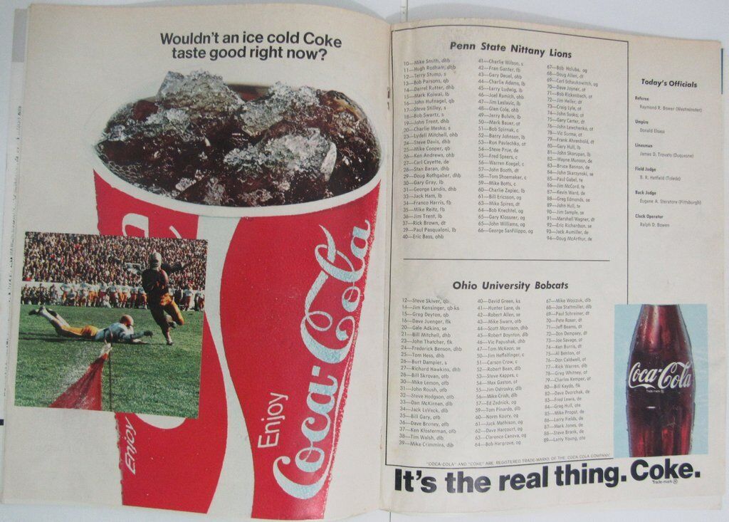 1970 Penn State Nittany Lions vs. Ohio University Football Program 137774