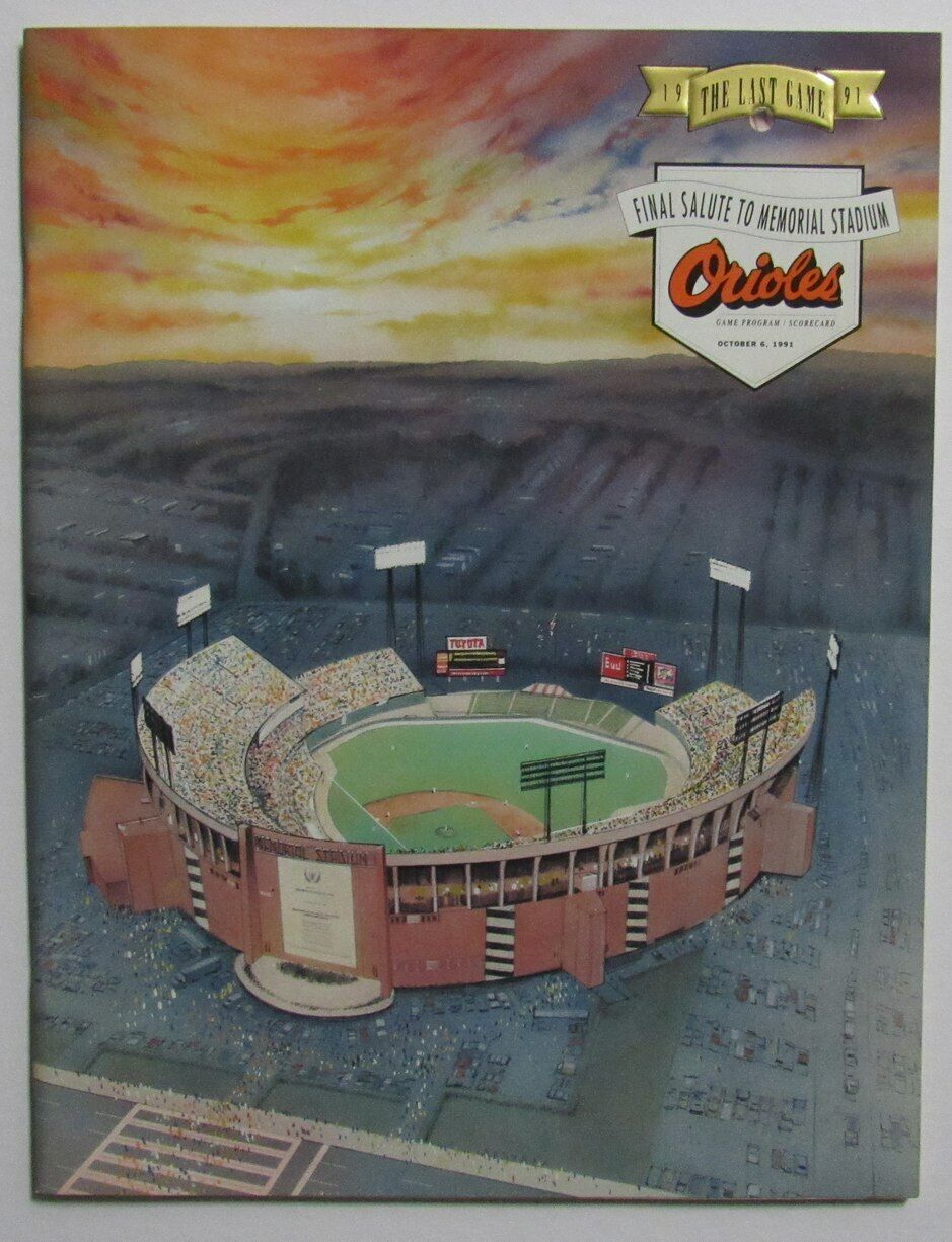 1991 Orioles vs. Tigers Final Game at Memorial Stadium Game Scorebook 167579