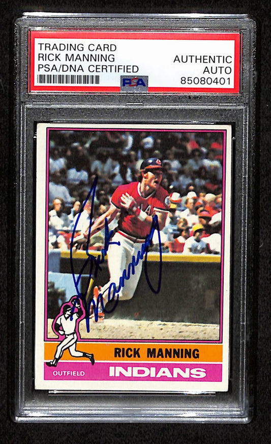 Rick Manning Signed 1976 Topps Card #275 St. Louis Cardinals PSA/DNA 184379